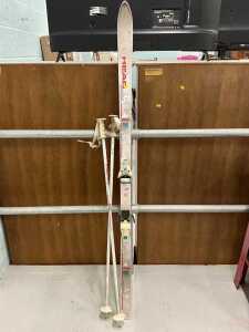A set of Head radial skis.