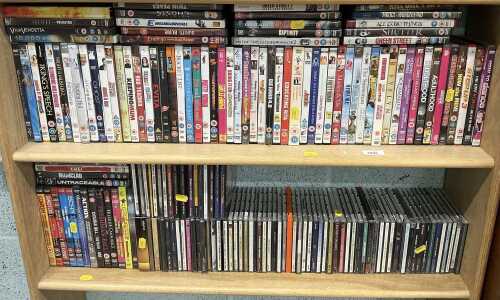 Various DVDs, Green Street, Evelyn, etc., and a quantity of CDs, Music Legends of Decades, other...