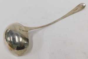 A George III silver ladle, Old English pattern, with crested oval bowl by Peter & William... - 2
