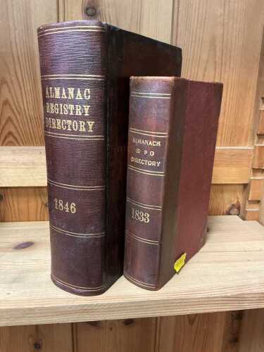 A National Assurance Co of Ireland Almanack Registry Directory 1846, and an Almanack Directory...