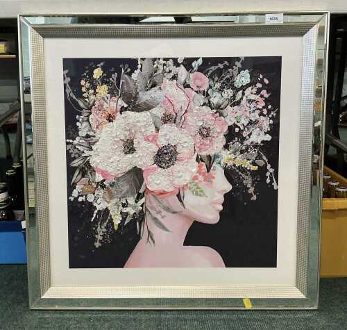 20thC School. Floral Thoughts, collage.