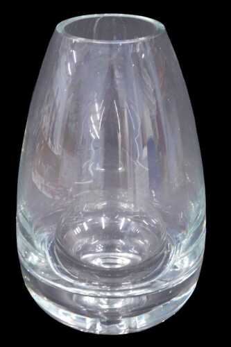 A 20thC barrel vase, with flycatcher style base, of tapering circular form, unsigned, 32cm high.