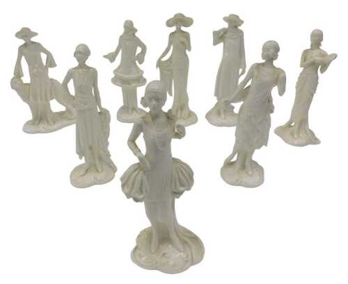 Various Royal Worcester Vogue collection figures, to include Clara 1925, 22cm high, etc., in...