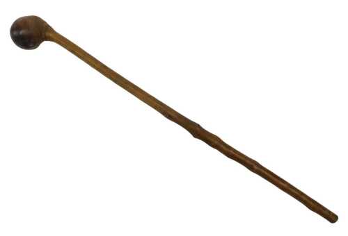 A 20thC tribal style wooden knobkerrie, 74cm long.