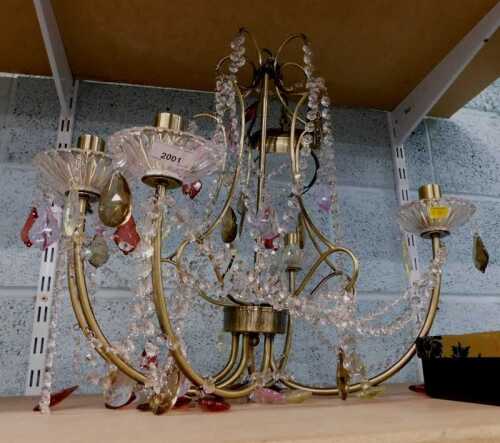 A vintage Maison Beatrice five branch chandelier.