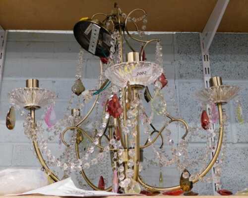 A vintage Maison Beatrice five branch chandelier.