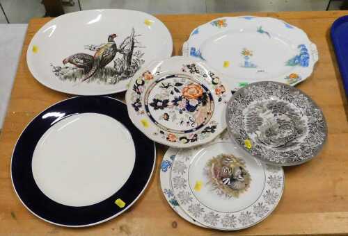 Various pottery and effects, transfer printed meat plates, Meakin and others, etc. (a quantity)