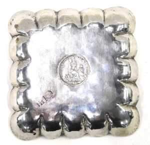 A 20thC Peruvian dish, of shaped square form, centred by a 1/2 Sol coin, dated 1916, marked Peru... - 3