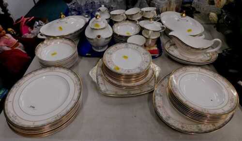 A comprehensive Royal Doulton Fontenay pattern part dinner service, to include lidded tureens,...