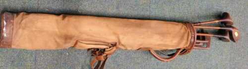 A set of Hickory shafted golf clubs.