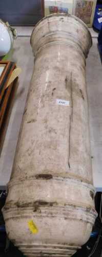 A late 19thC pine column, partially painted white, with open back.