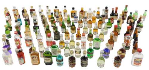 Various miniature bottles of alcohol, to include Capa Negra brandy, Smirnoff vodka, Dry Sack...