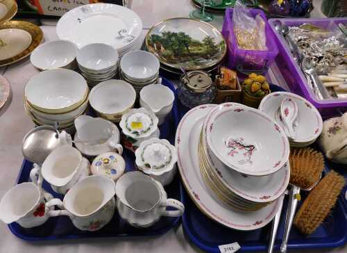 Various pottery and effects, a Tatung Chinese part dinner service, three piece dressing table...