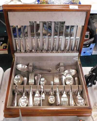 A Cooper Brothers Sheffield silver plated part canteen of cutlery, and a table top canteen, part...