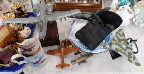 Various RAF and other aeroplane figure groups, etc., binoculars, collectors plates, Red Arrows...