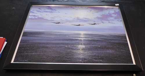 Simon W Atack (b.1957). Planes in flight, mixed media.