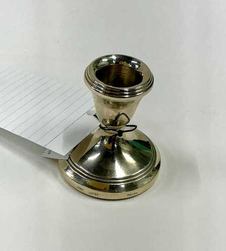 A 20thC silver dwarf candlestick.