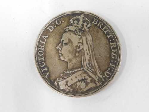 A Queen Victoria silver crown 1889.