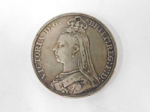 A Queen Victoria silver crown 1899.