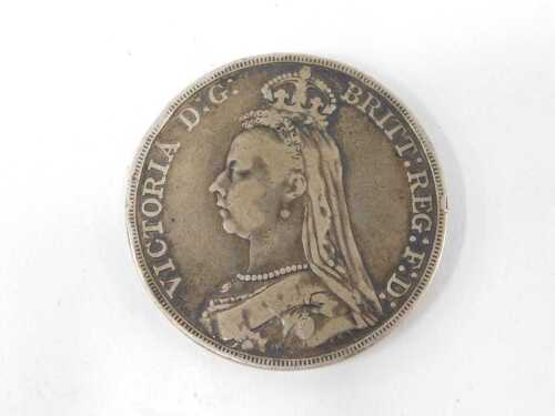 A Queen Victoria silver crown 1889.