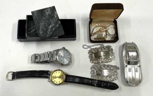Various costume jewellery and effects, gentleman's Timex fashion watch, various other fashion...