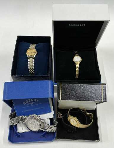 Various fashion watches, Rotary, Seiko, lady's automatic ref: 4207-00W0, lady's cocktail watch,...