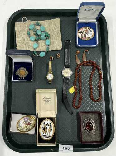 Withdrawn pre sale by vendor. A group of assorted costume jewellery, to include Art Nouveau...