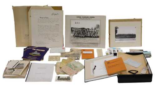Various army related and other ephemera, black and white photograph marked December 1937,...
