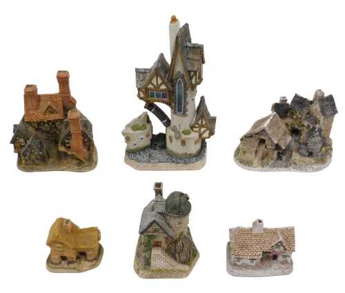 Various David Winter and other cottages, to include Treasure Cove, D1140, 29cm high, Sussex...