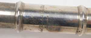 An Elizabeth II three piece silver flute, with articulated stops, numbered 8921 and marked... - 3