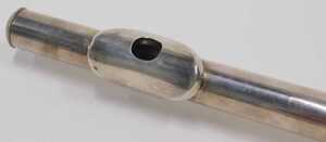 An Elizabeth II three piece silver flute, with articulated stops, numbered 8921 and marked... - 4