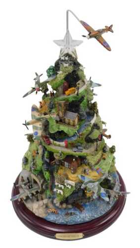Heroes of The Sky Sculpture, number A1031, titled to the base, with electric feature, 31cm high,...