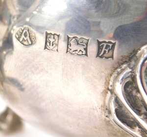 A pair of Elizabeth II silver sauce boats, each with ear handles and triple hoof feet, by Adie... - 3