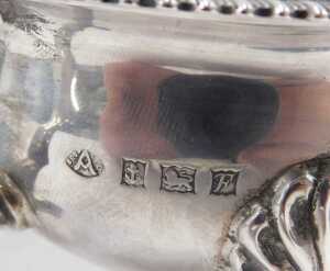 A pair of Elizabeth II silver sauce boats, each with ear handles and triple hoof feet, by Adie... - 5