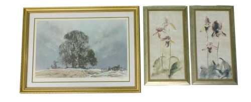 David Shepherd (1931-2017). Melting Snow, artist signed print, 57cm x 79cm, and two further...