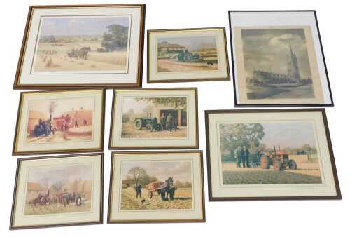 Robin Wheeldon (b.1945). Vintage cultural prints, Turnip Picking, 20cm x 28cm, Marshalls...
