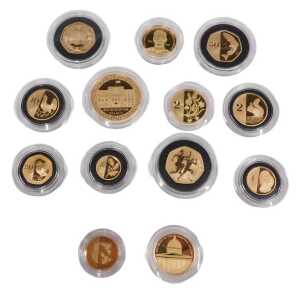 A 2024 United Kingdom 22ct gold proof Royal Mint thirteen coin set, to include five pound...