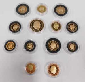A 2024 United Kingdom 22ct gold proof Royal Mint thirteen coin set, to include five pound... - 2