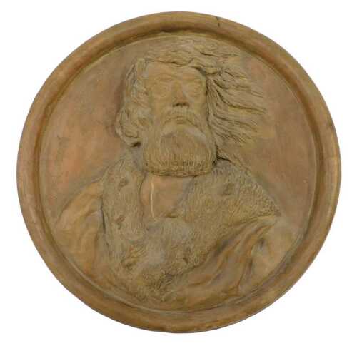 A 19thC Castle Hedingham wall plaque, marked On Such a Night and raised with a weathered bearded...