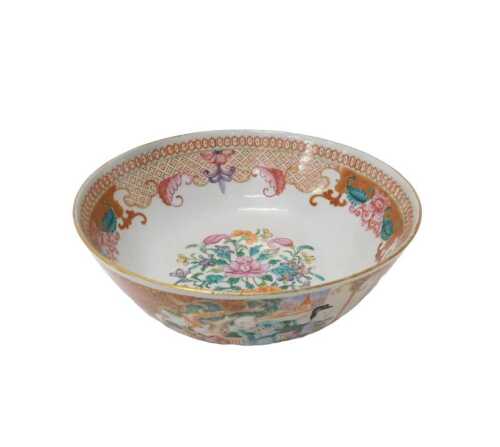 A 19thC famille rose Cantonese bowl, of circular form, profusely decorated with panels of...