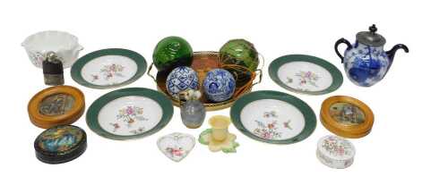 Various pottery and effects, a Doulton Burslem Royles Patent self pouring teapot, printed marks...