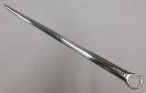 A George III meat skewer, of plain form, with compressed circular top, crested, by Henry Nutting,... - 4