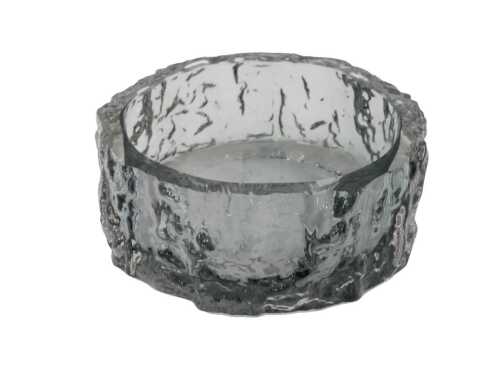 A 20thC Whitefriars type Baxter design bark bowl, in grey, 5cm high.