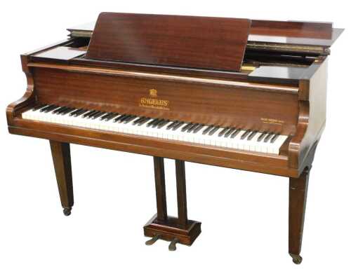 An Angelus Sir Herbert Marshall & Sons walnut cased overstrung baby grand piano, with Holder...