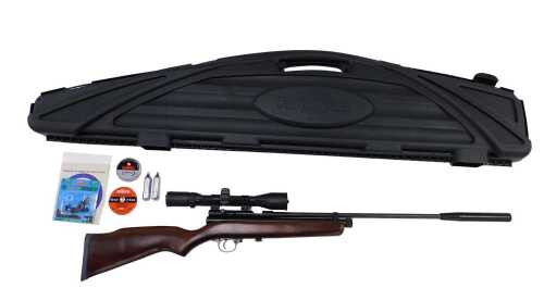 A Smock XS78C02 5.5mm .22 air rifle, with sight, 114cm long, in Flambeau case, with other...