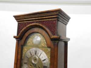 A fine 18thC brass faced longcase clock, the arched dial with raised plaque, signed Obediah... - 6