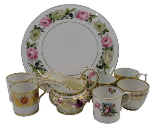 Various early 19thC porcelain, to include Derby style Derby and others, a coffee can of...