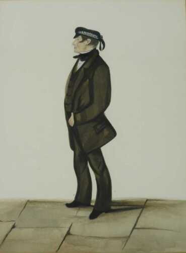 19thC School. Sailor, watercolour, 32cm x 24cm.