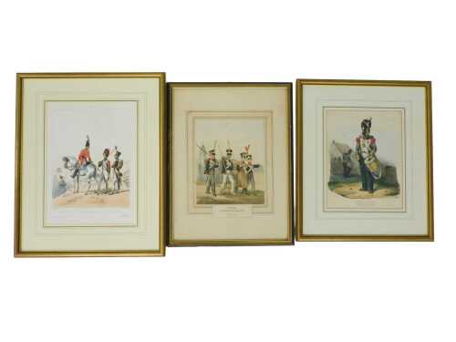 Two framed and mounted military prints, Garde Royale, Prince Borghese, 29cm x 22.5cm, and...