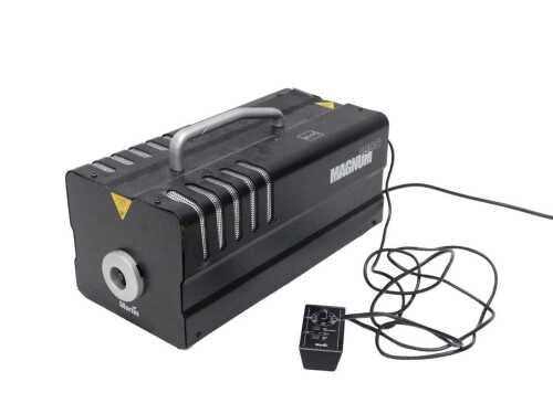 V - A Martin Magnum professional fog/smoke machine, with hand control and various wires, 21cm high....